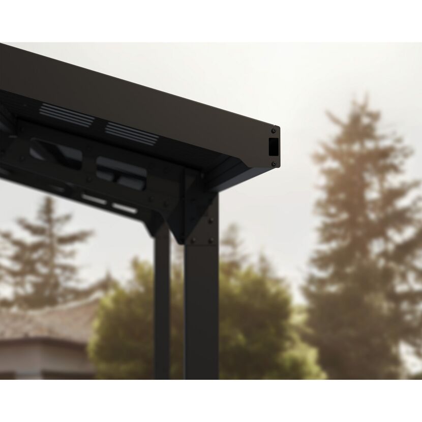 Doppelcarport 'Sydney Wings' schwarz 572 x 586 cm Polycarbonat grau