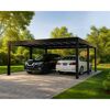 Einzelcarport 'Oslo' schwarz 607,5 x 596,5 cm Polycarbonat grau
