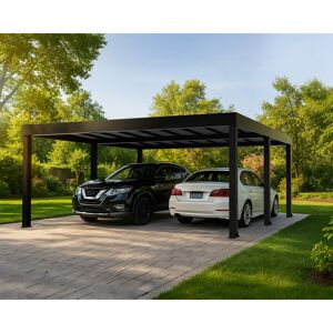 Einzelcarport 'Oslo' anthrazit 607,5 x 596,5 cm Polycarbonat grau