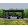 Einzelcarport 'Oslo' schwarz 607,5 x 596,5 cm Polycarbonat grau