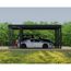 Einzelcarport 'Oslo' schwarz 607,5 x 596,5 cm Polycarbonat grau