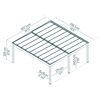 Einzelcarport 'Oslo' schwarz 607,5 x 596,5 cm Polycarbonat grau