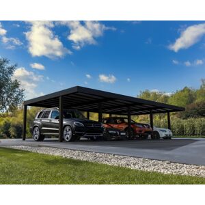Vierercarport 'Oslo' anthrazit 1197,5 x 596,5 cm Polycarbonat grau