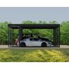 Vierercarport 'Oslo' schwarz 1197,5 x 596,5 cm Polycarbonat grau