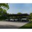 Vierercarport 'Oslo' schwarz 1197,5 x 596,5 cm Polycarbonat grau