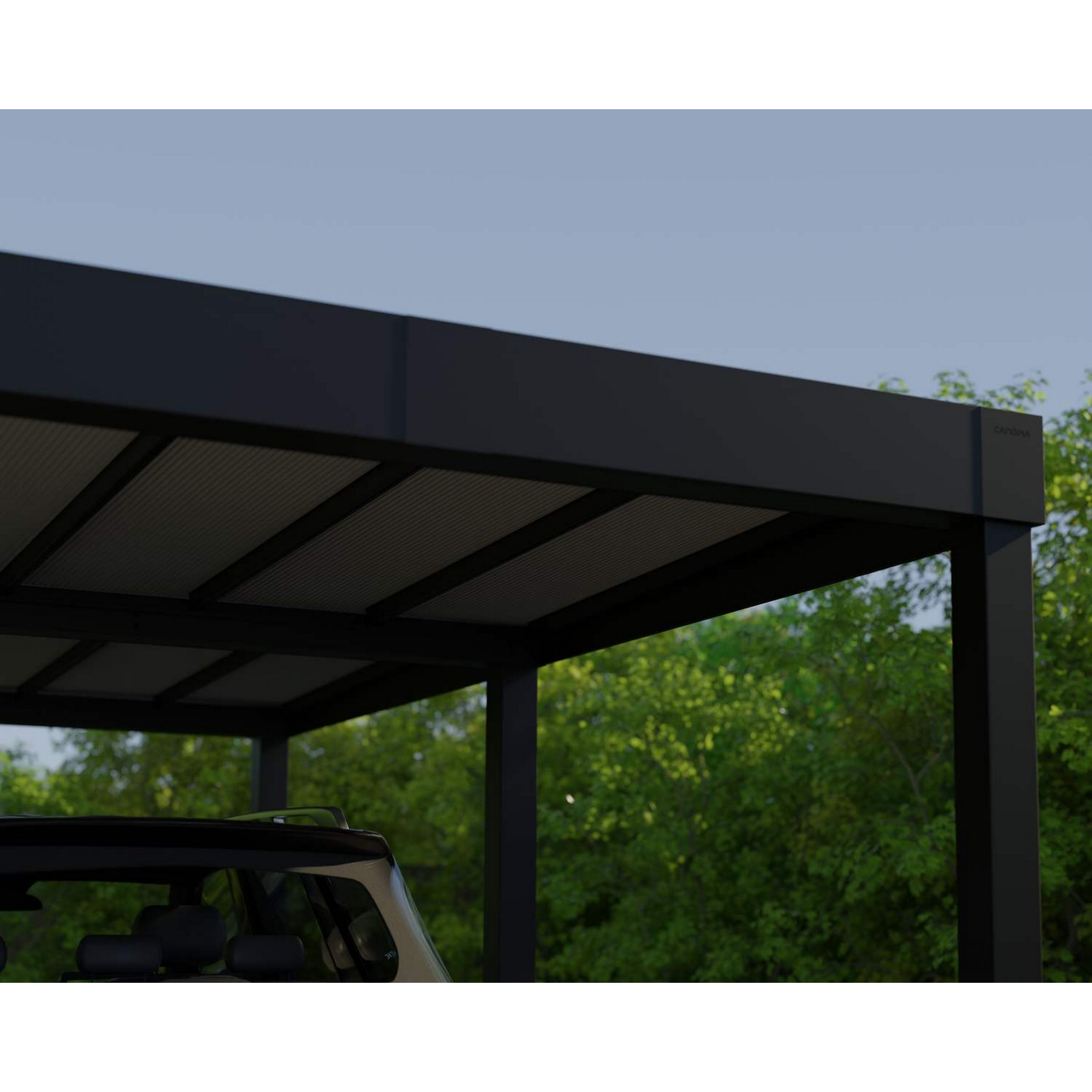 Vierercarport 'Oslo' anthrazit 1197,5 x 596,5 cm Polycarbonat grau
