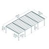 Vierercarport 'Oslo' schwarz 1197,5 x 596,5 cm Polycarbonat grau