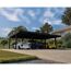 Dreiercarport 'Oslo' schwarz 901 x 596,5 cm Polycarbonat grau
