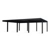 Dreiercarport 'Oslo' schwarz 901 x 596,5 cm Polycarbonat grau