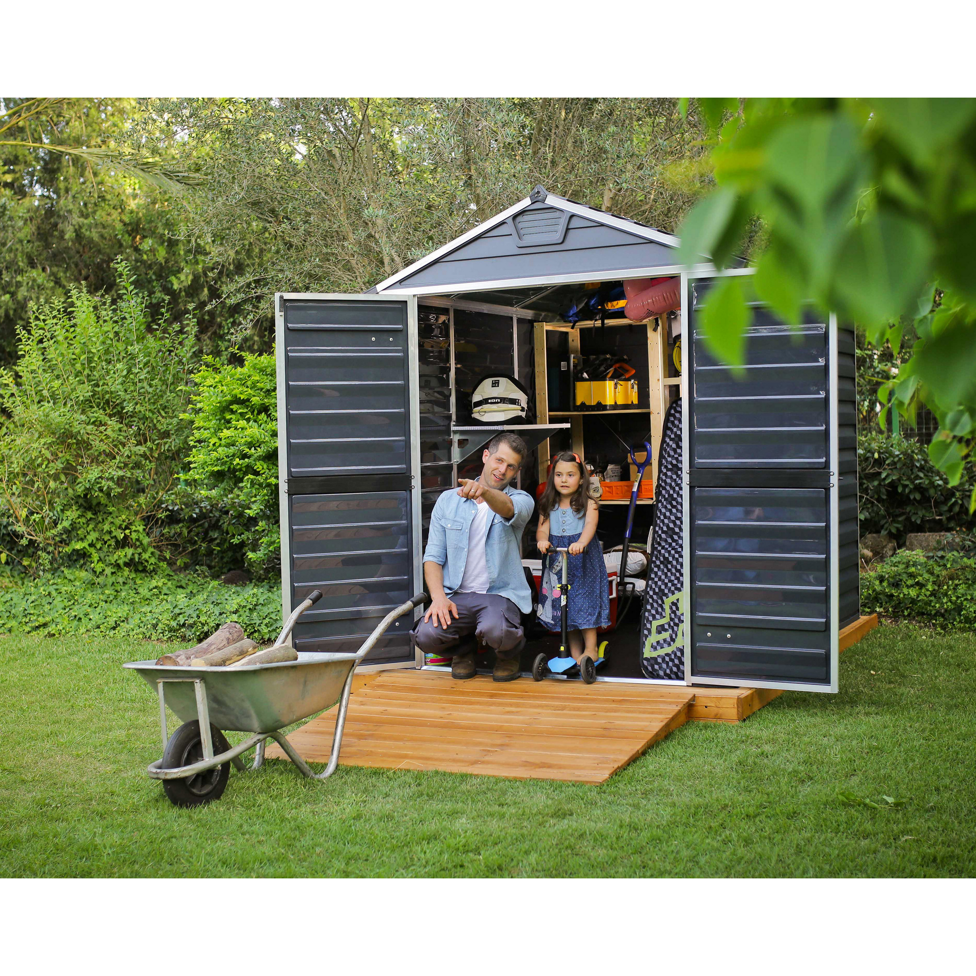 Kunststoff-Gerätehaus 'Skylight' 185 x 229 cm Polycarbonat mitternachtsgrau