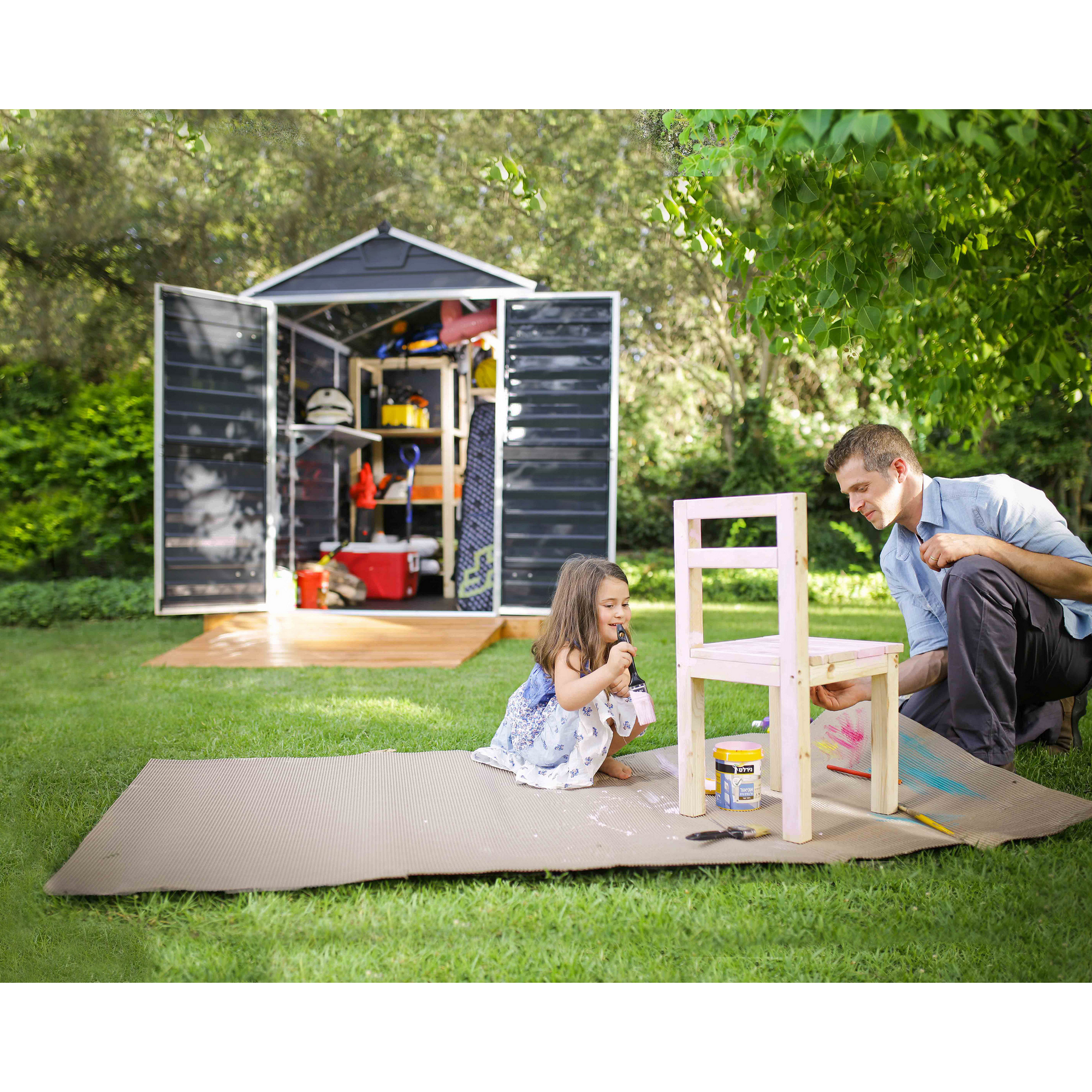 Kunststoff-Gerätehaus 'Skylight' 185 x 229 cm Polycarbonat mitternachtsgrau