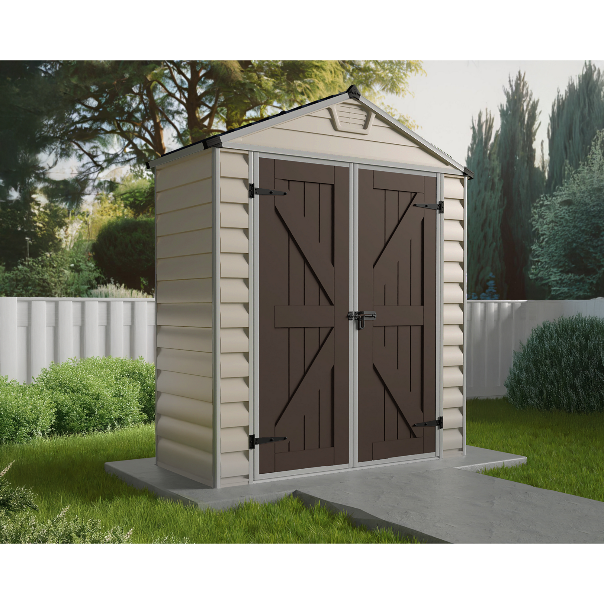 Kunststoff-Gerätehaus 'Skylight' 185 x 90 cm Polycarbonat hellbraun