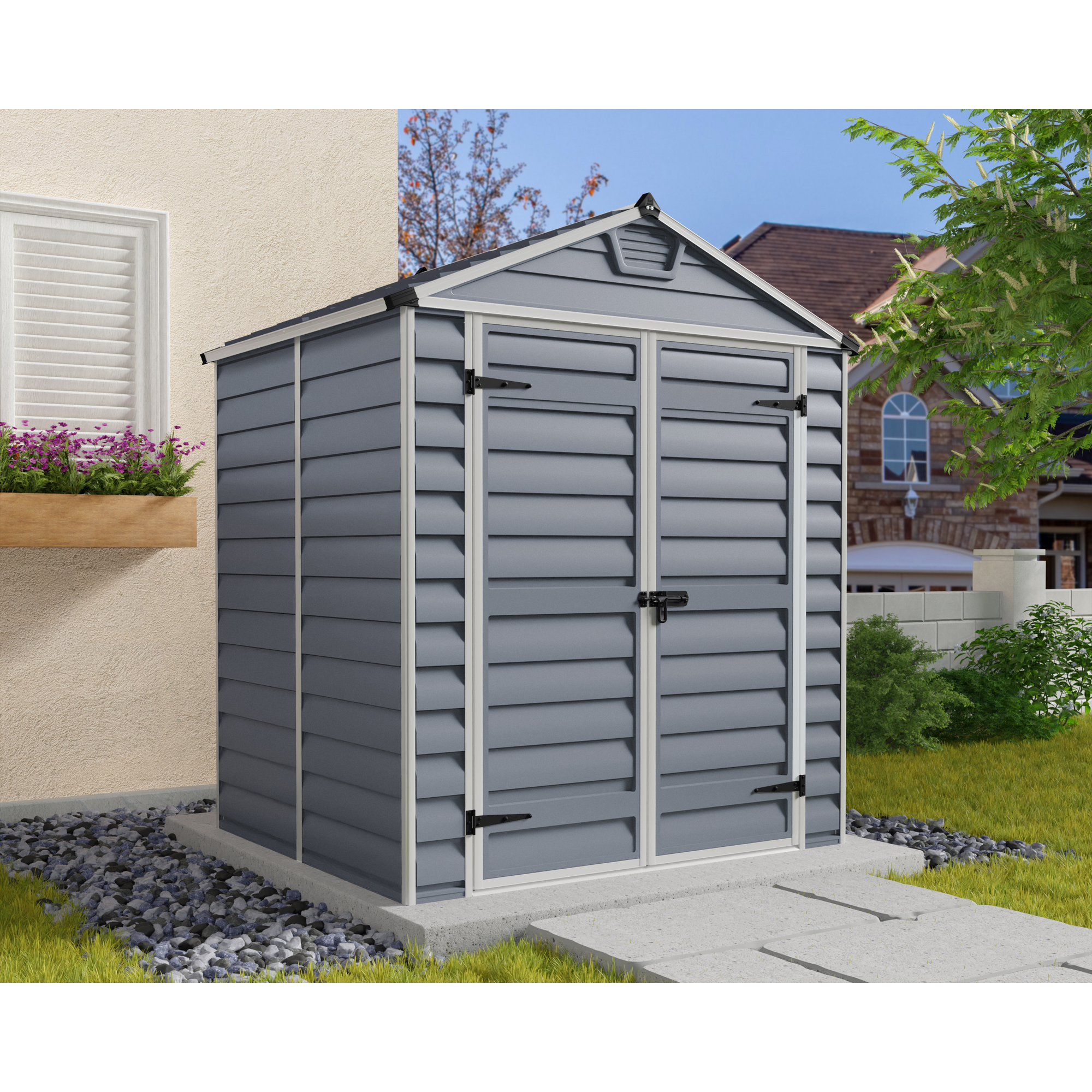 Kunststoff-Gerätehaus 'Skylight' 185 x 154 cm Polycarbonat grau