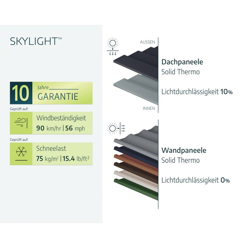Kunststoff-Gerätehaus 'Skylight' 185 x 304 cm Polycarbonat hellbraun