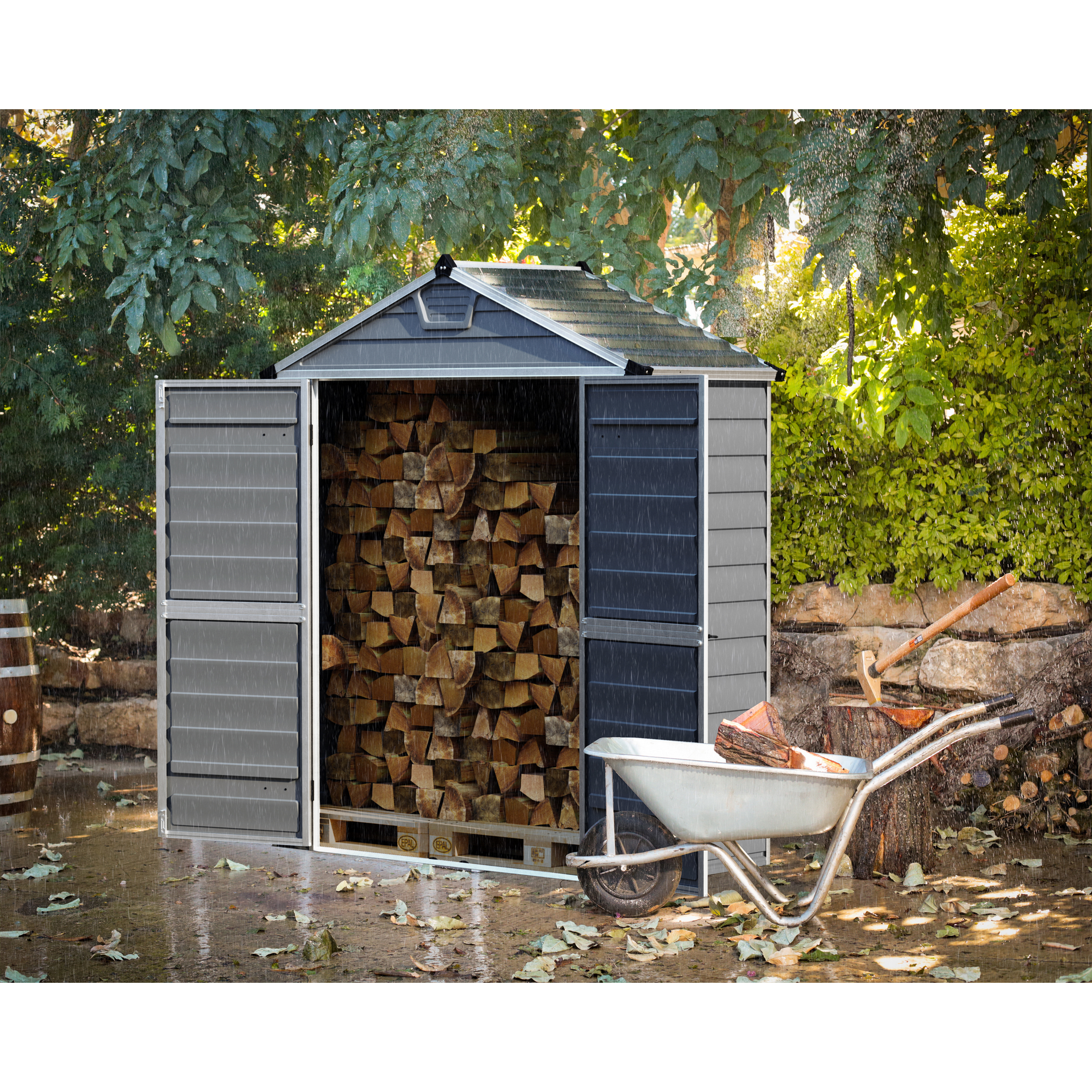 Kunststoff-Gerätehaus 'Skylight' 185 x 90 cm Polycarbonat grau