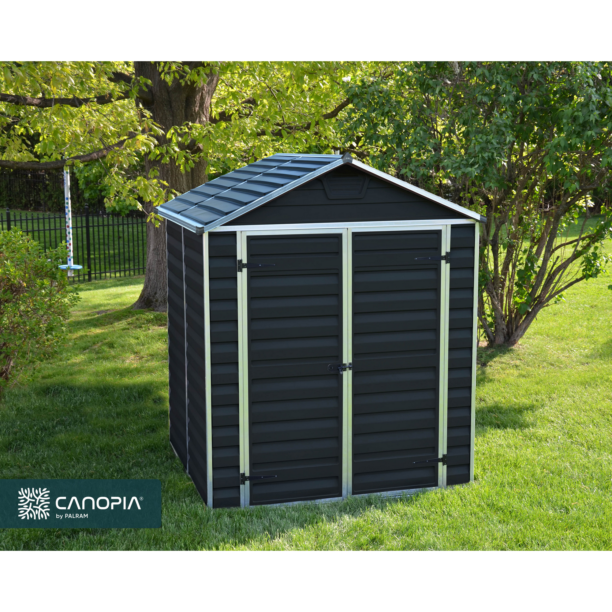 Kunststoff-Gerätehaus 'Skylight' 185 x 154 cm Polycarbonat mitternachtsgrau