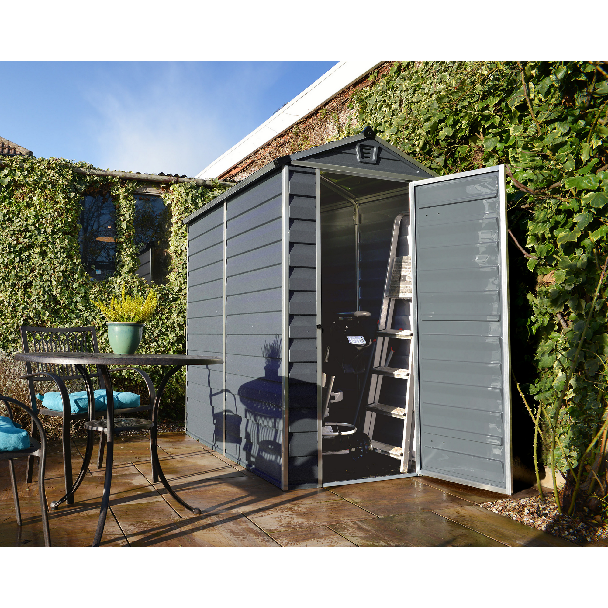 Kunststoff-Gerätehaus 'Skylight' 121 x 177 cm Polycarbonat grau