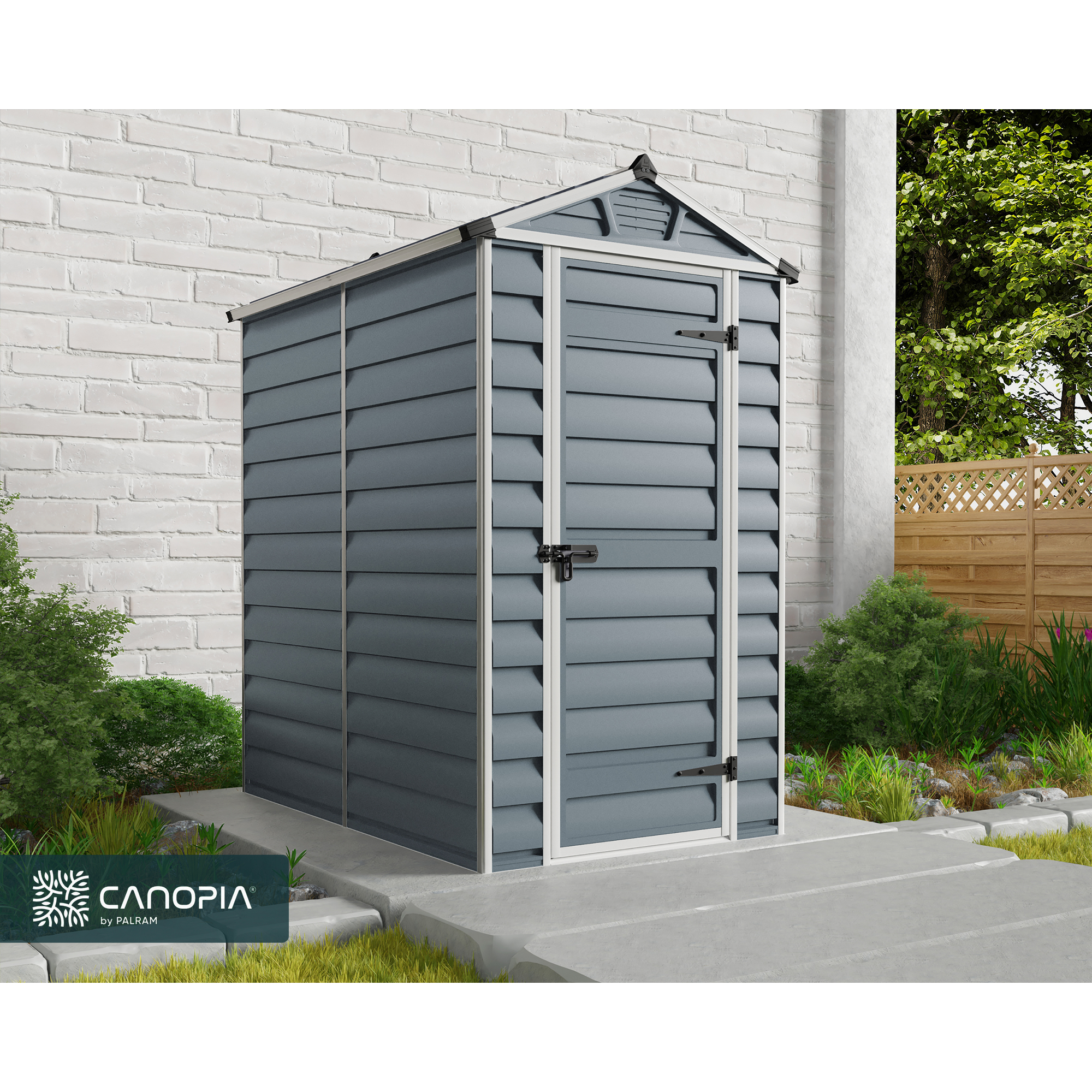 Kunststoff-Gerätehaus 'Skylight' 121 x 177 cm Polycarbonat grau