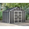 Kunststoff-Gerätehaus 'Yukon' 332 x 271 cm Polycarbonat dunkelgrau, mit Boden