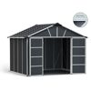 Kunststoff-Gerätehaus 'Yukon' 332 x 271 cm Polycarbonat dunkelgrau, mit Boden