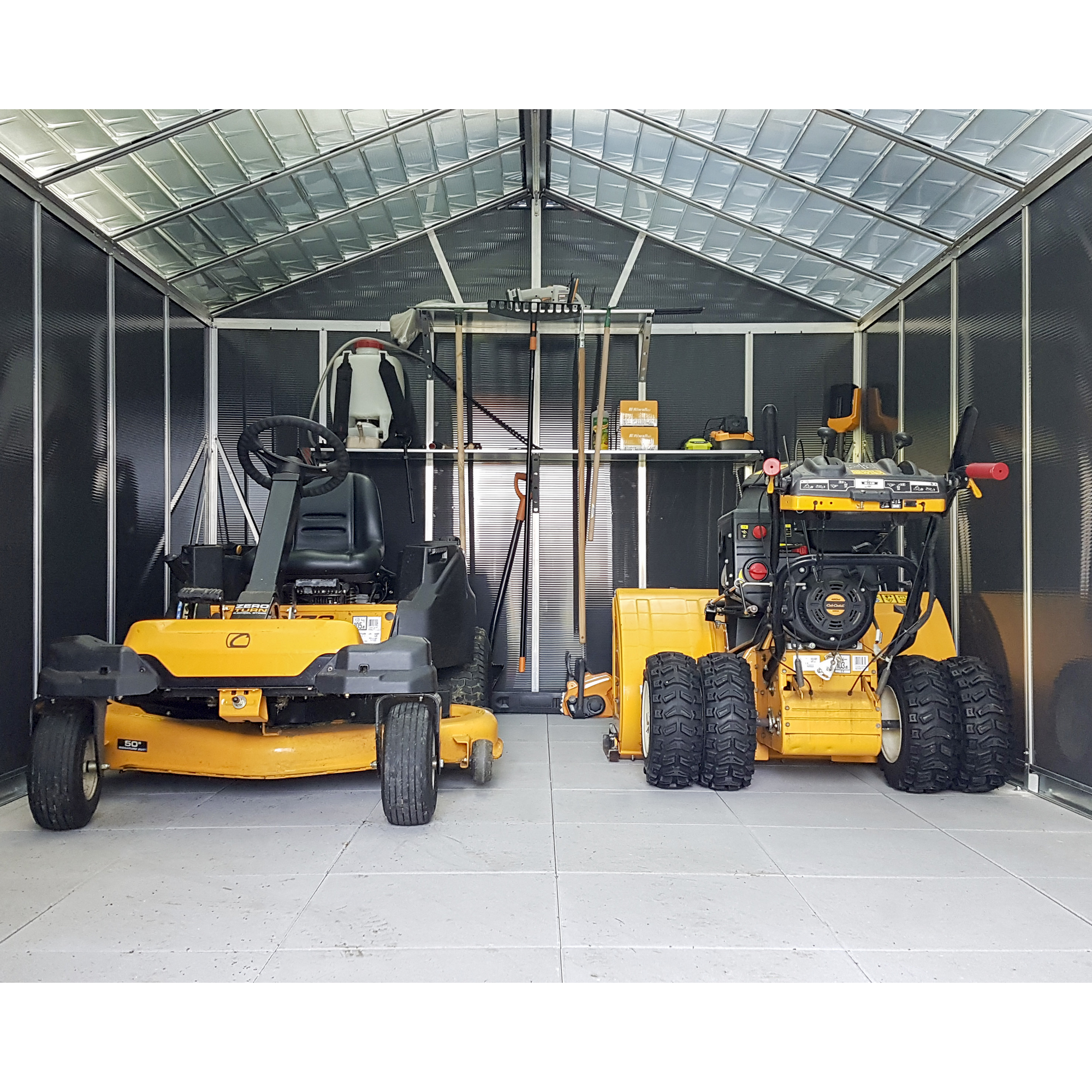 Kunststoff-Gerätehaus 'Yukon' 332 x 519 cm Polycarbonat dunkelgrau, ohne Boden