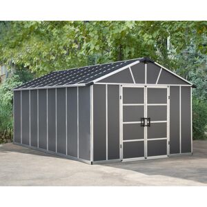 Kunststoff-Gerätehaus 'Yukon' 332 x 519 cm Polycarbonat dunkelgrau, mit Boden