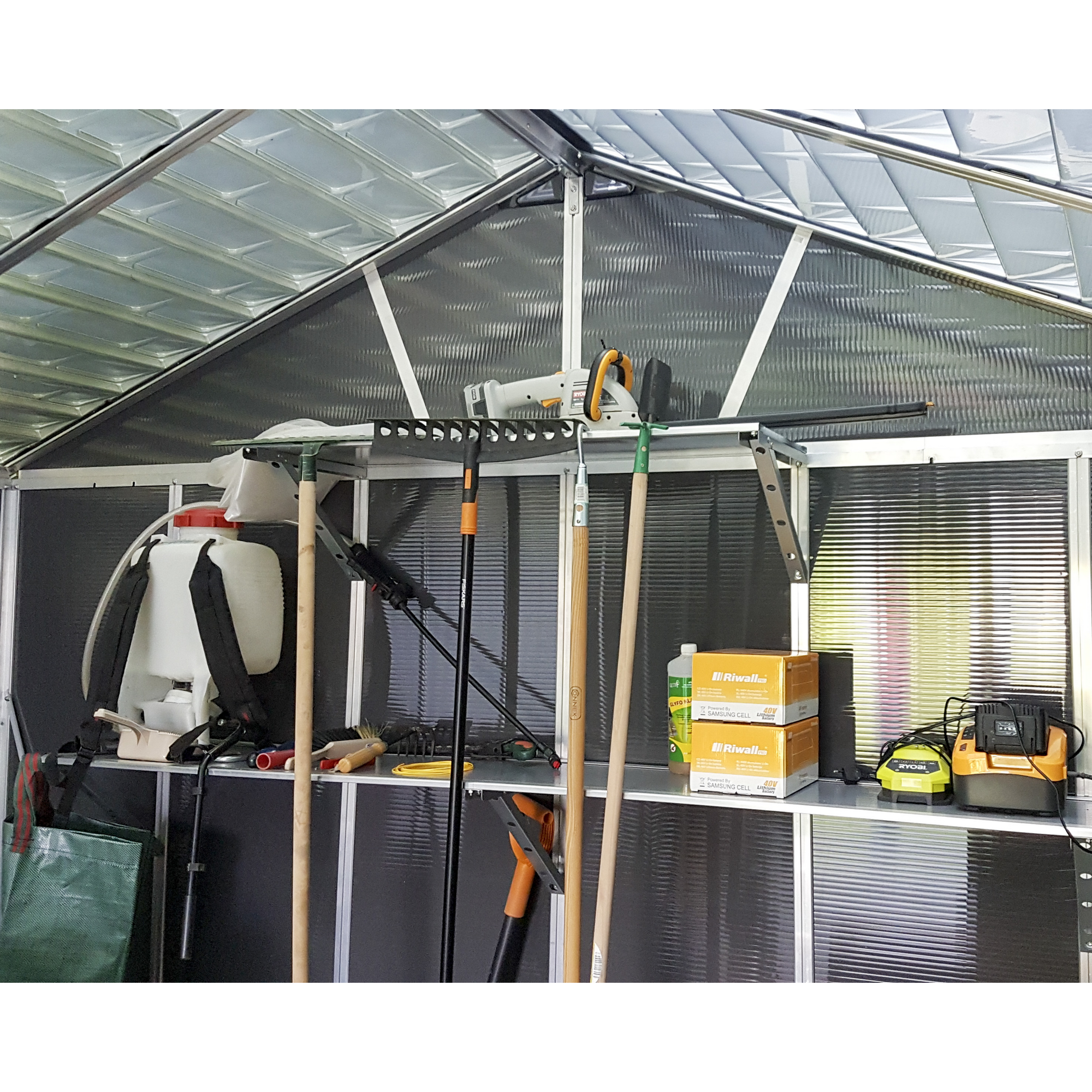 Kunststoff-Gerätehaus 'Yukon' 332 x 519 cm Polycarbonat dunkelgrau, mit Boden