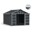 Kunststoff-Gerätehaus 'Yukon' 332 x 395 cm Polycarbonat dunkelgrau, mit Boden