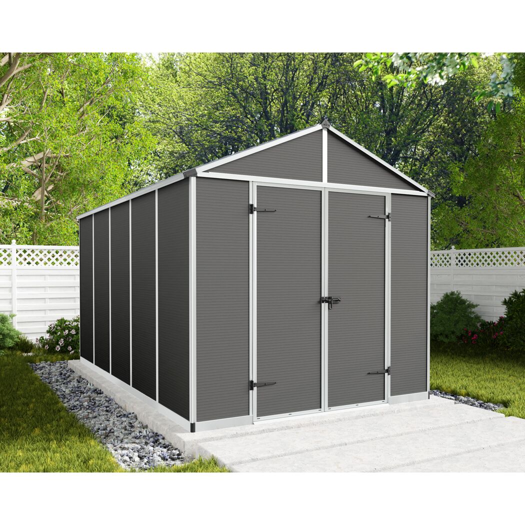 Kunststoff-Gerätehaus 'Rubicon' 227 x 377 cm Polycarbonat dunkelgrau