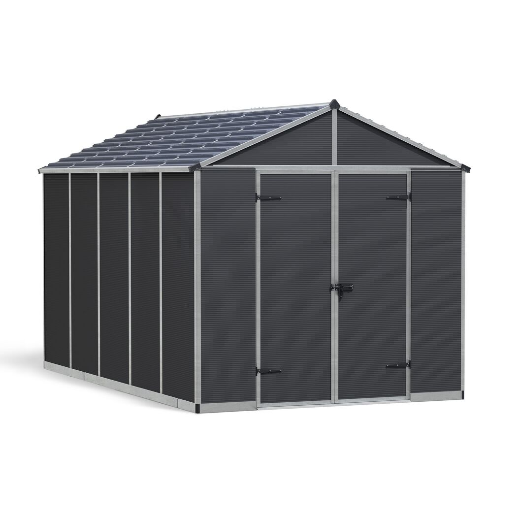 Kunststoff-Gerätehaus 'Rubicon' 227 x 377 cm Polycarbonat dunkelgrau