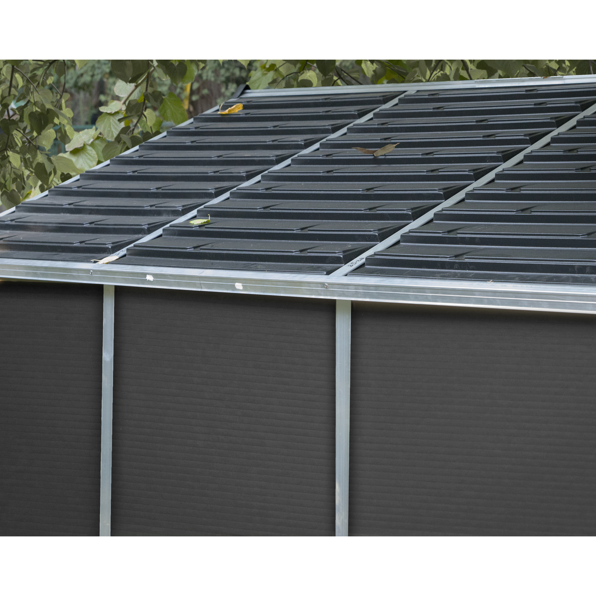 Kunststoff-Gerätehaus 'Rubicon' 227 x 453 cm Polycarbonat dunkelgrau