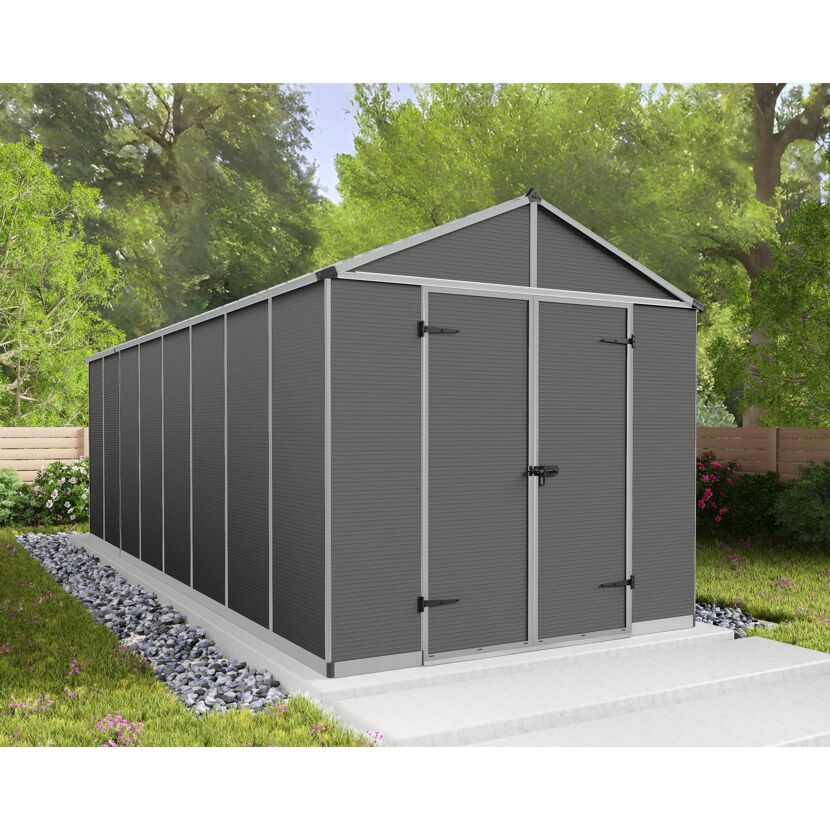 Kunststoff-Gerätehaus 'Rubicon' 227 x 603 cm Polycarbonat dunkelgrau