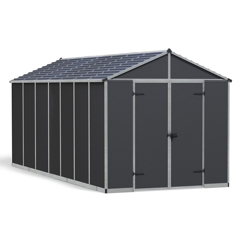 Kunststoff-Gerätehaus 'Rubicon' 227 x 528 cm Polycarbonat dunkelgrau