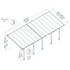 Terrassenüberdachung 'Feria' anthrazit 380 x 787 cm Polycarbonat transparent