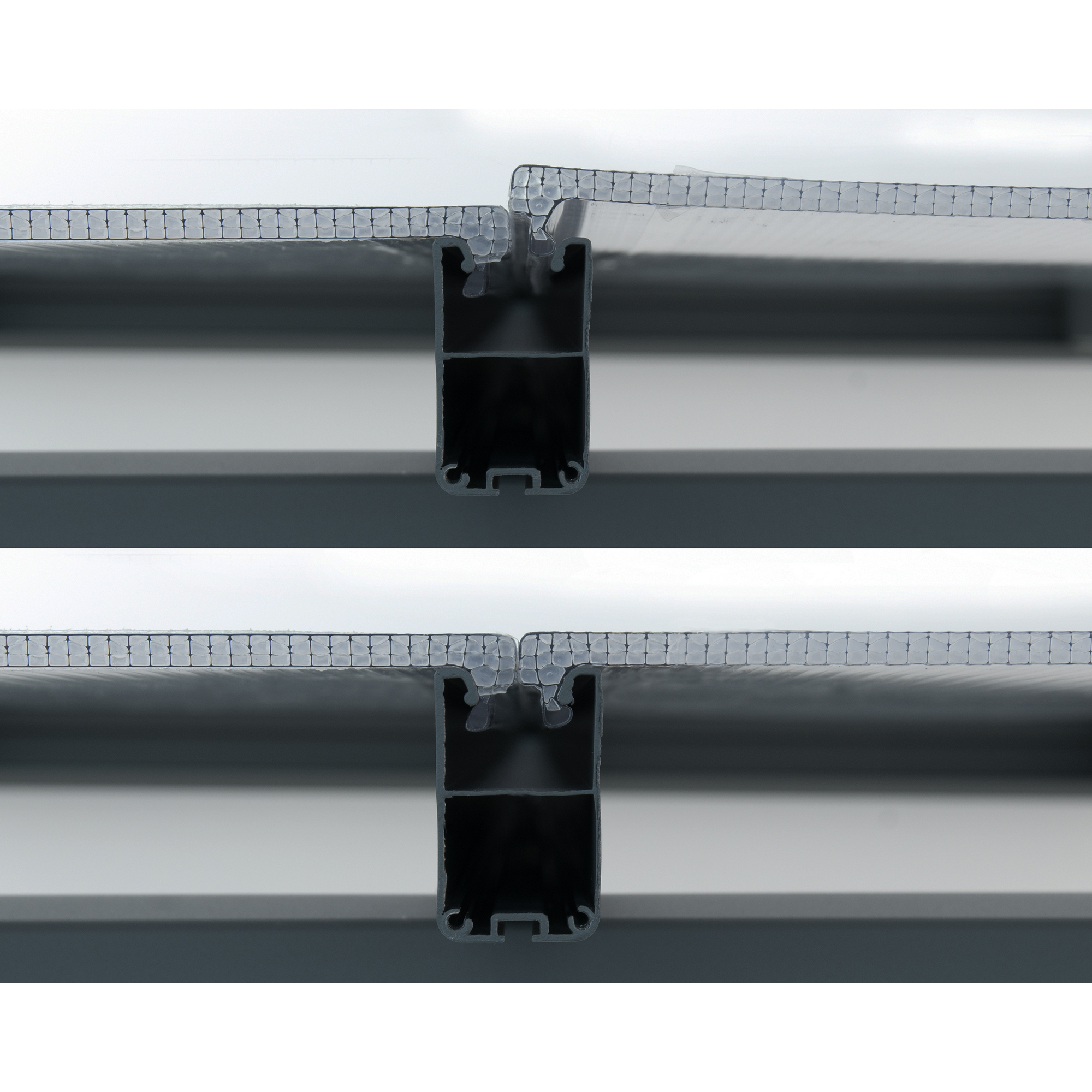 Terrassenüberdachung 'Feria' anthrazit 380 x 425 cm Polycarbonat transparent