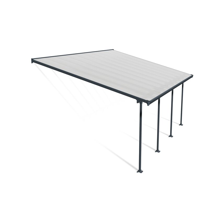 Terrassenüberdachung 'Feria' anthrazit 380 x 606 cm Polycarbonat transparent