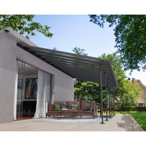 Terrassenüberdachung 'Feria' anthrazit 380 x 850 cm Polycarbonat transparent