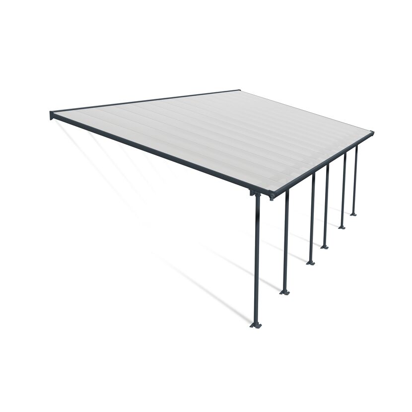 Terrassenüberdachung 'Feria' anthrazit 380 x 850 cm Polycarbonat transparent