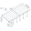 Terrassenüberdachung 'Feria' anthrazit 380 x 850 cm Polycarbonat transparent