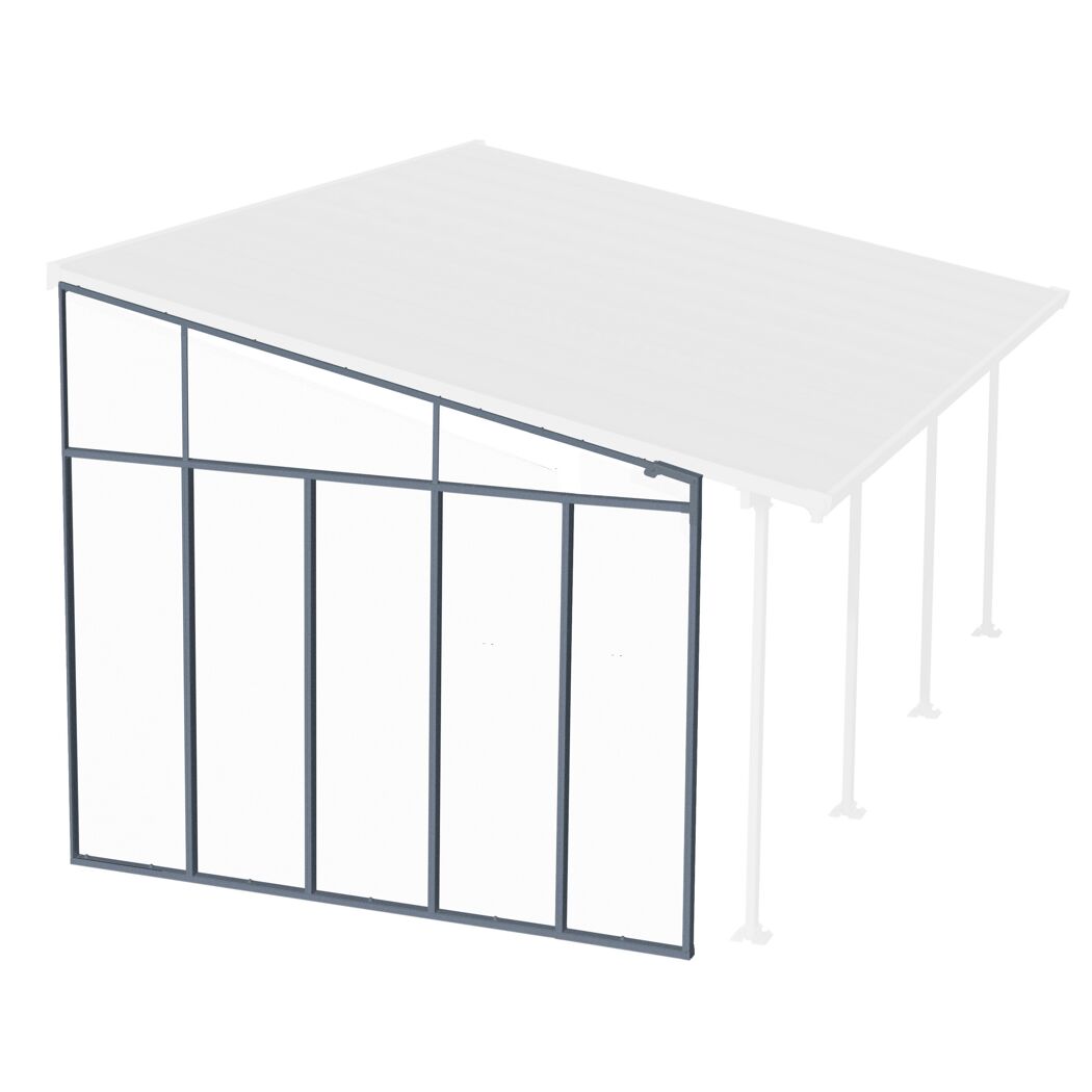 Seitenwand für Terrassenüberdachung anthrazit 319 cm Acryl klar