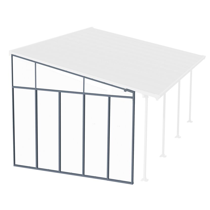 Seitenwand für Terrassenüberdachung anthrazit 319 cm Acryl klar