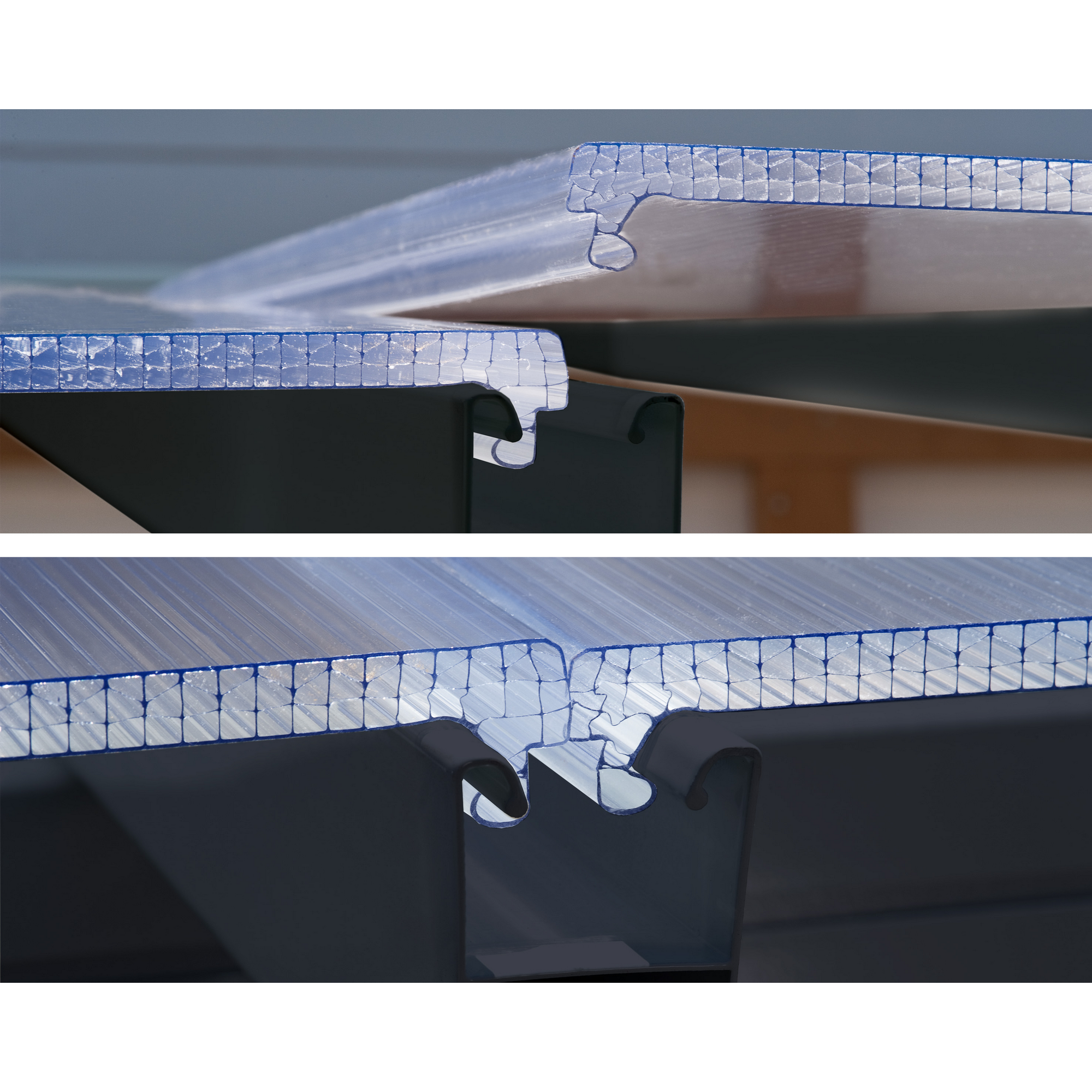 Terrassenüberdachung 'Feria' anthrazit 380 x 1212 cm Polycarbonat transparent