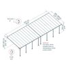 Terrassenüberdachung 'Feria' anthrazit 380 x 1212 cm Polycarbonat transparent