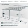 Terrassenüberdachung 'Feria' anthrazit 380 x 1276 cm Polycarbonat transparent