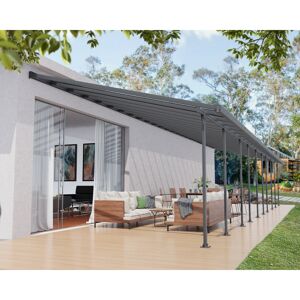 Terrassenüberdachung 'Feria' anthrazit 380 x 1457 cm Polycarbonat transparent