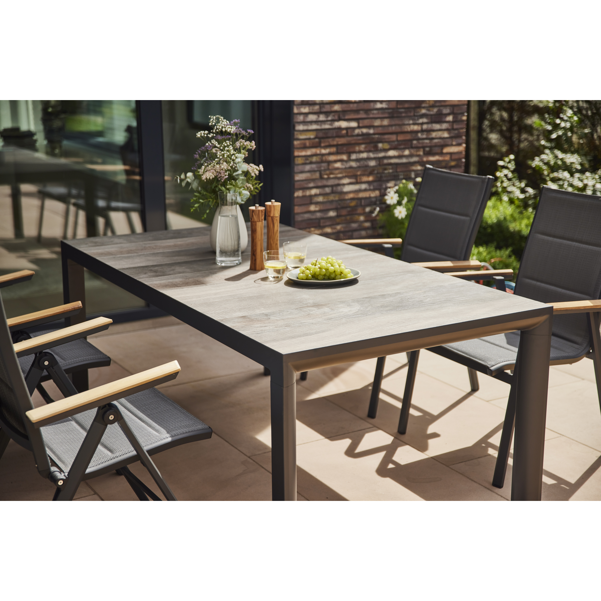 Tisch 'Silva' matt anthrazit/grau 180 x 100 cm