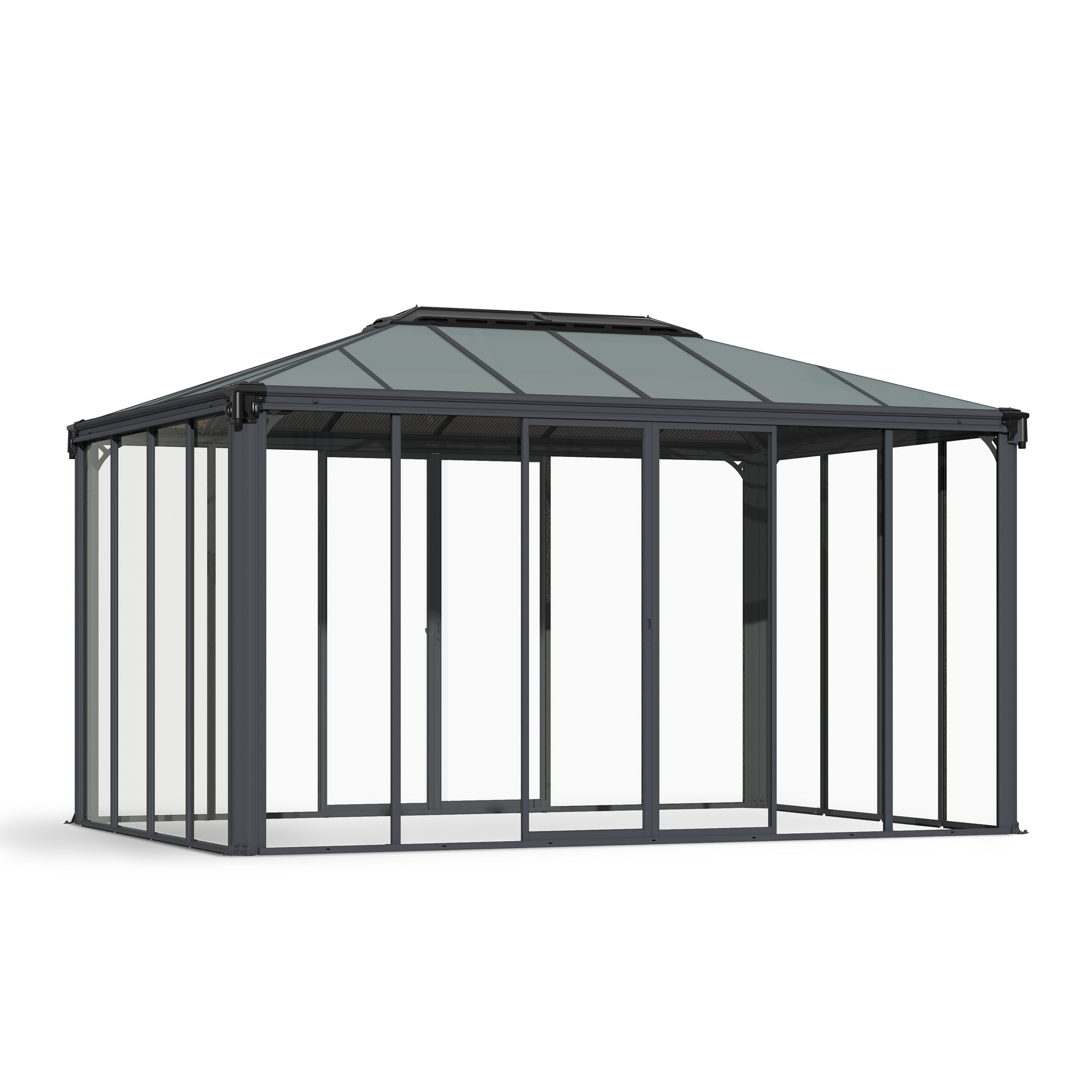 Pavillon 'Ledro' geschlossen anthrazit 296 x 430 cm Polycarbonat grau