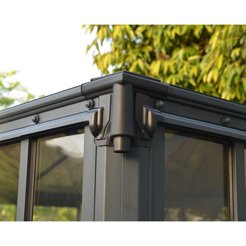 Pavillon 'Ledro' geschlossen anthrazit 296 x 430 cm Polycarbonat grau