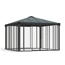 Pavillon 'Ledro' geschlossen anthrazit 360 x 360 cm Polycarbonat grau