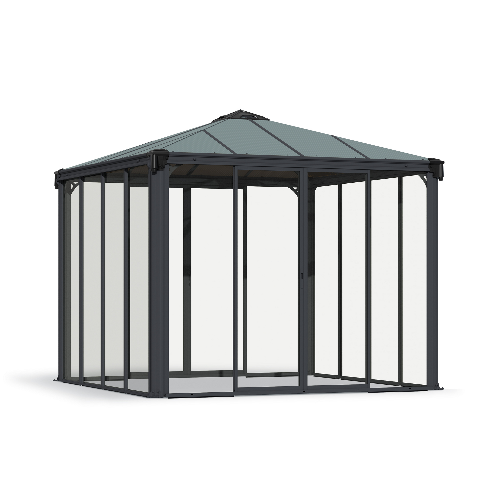 Pavillon 'Ledro' geschlossen anthrazit 295 x 295 cm Polycarbonat grau